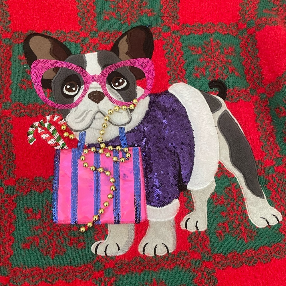 Boston Terrier Ugly Christmas Sweater from Holiday Time